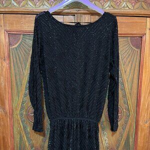 Karina Grimaldi Black Beaded Romper Playsuit